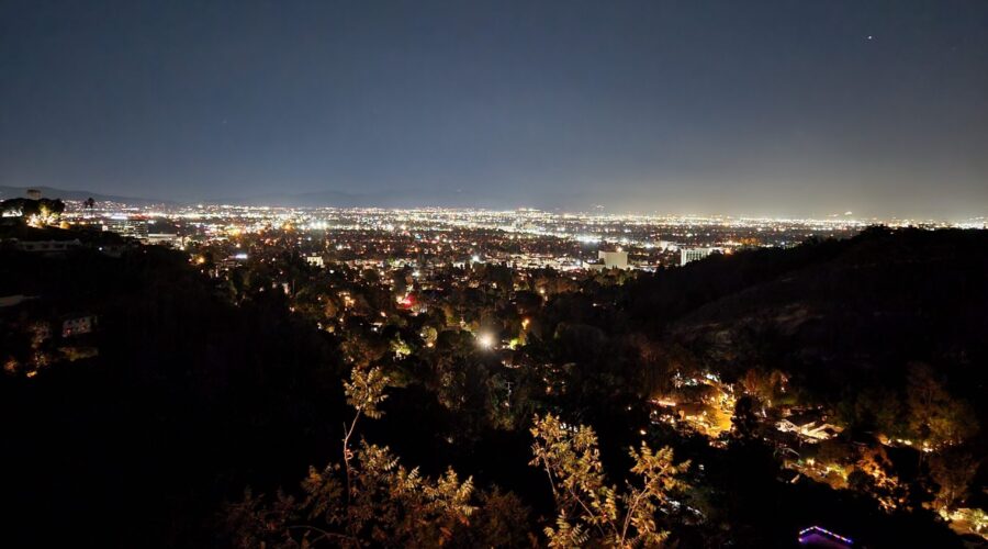 City lights San Fernando Valley Mulholland Drive